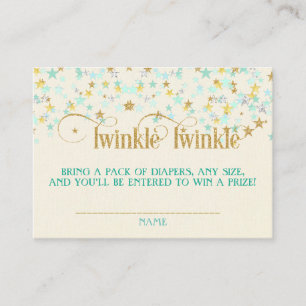 Cartão De Informações Sorteio de Fraldas Twinkle Little Star em Creme Do