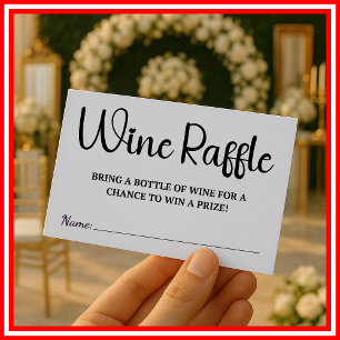 Cartão De Informações Sorteio de Vinho Chá de Noiva Casamento