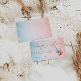 Cartão De Informações Sorvete Gênero Revelar Fralda Raffle