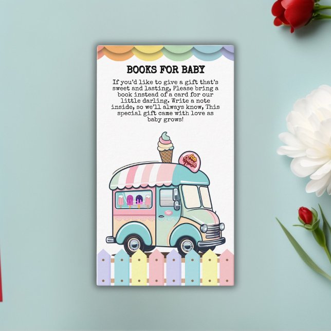 Cartão De Informações Sorvete moderno Chá de fraldas Sprinkles (Criador carregado)