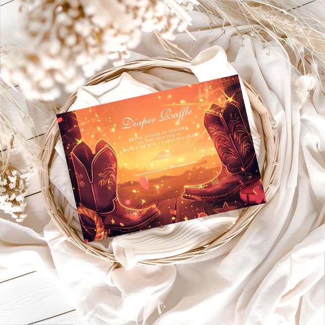 Cartão De Informações Southwestern Cowboy Boots Diapper Raffle (Criador carregado)