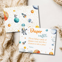 Cartão De Informações Space Adventure Diaper Raffle Baby Boy Shower