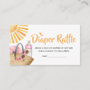 Cartão De Informações Splash Fralda de  de Chá de fraldas rosa