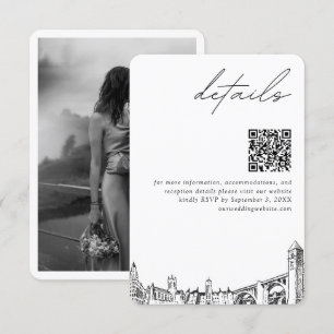 Cartão De Informações Spokane Wedding Modern Details QR Code