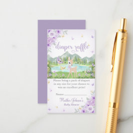 Cartão De Informações Spring Bloom and Butterflies Deer Baby Shower