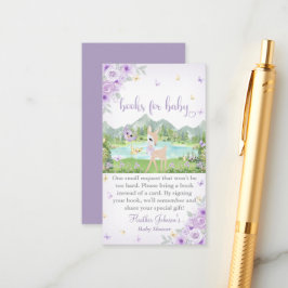 Cartão De Informações Spring Bloom and Butterflies Deer Baby Shower
