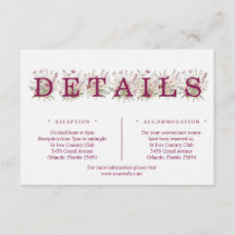 Spring Floral Wine Details Enclosure Card