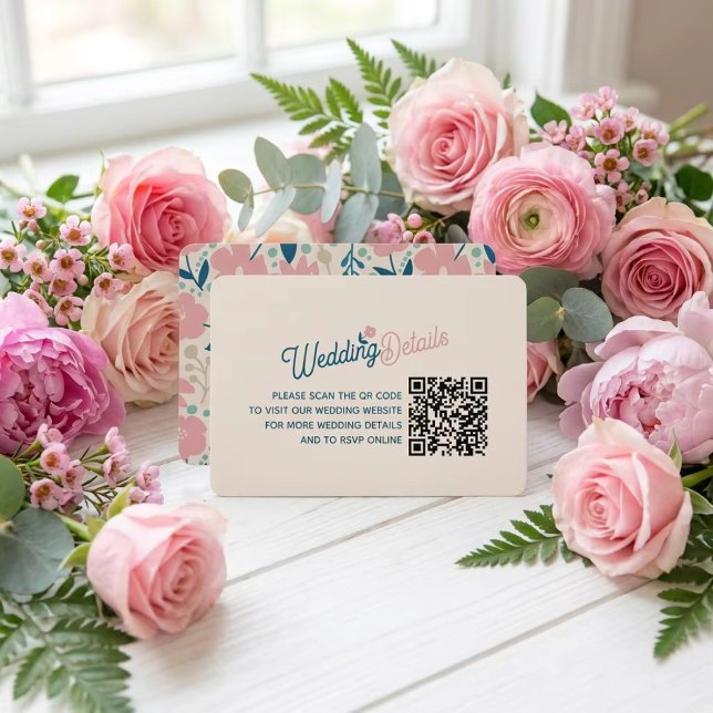Cartão De Informações Spring Pastel Petals Enclosure Card (Criador carregado)