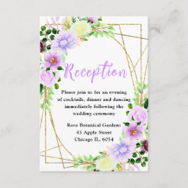 Cartão De Informações Spring Purple Flowers with Foliage