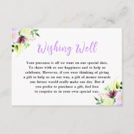 Cartão De Informações Spring Purple Flowers with Foliage