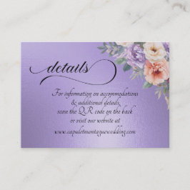 Cartão De Informações Spring Wildflowers, QR Code - Blue Lilac