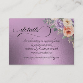 Cartão De Informações Spring Wildflowers, QR Code - Lavender