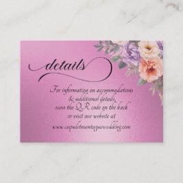 Cartão De Informações Spring Wildflowers, QR Code - Rose Pink