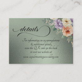 Cartão De Informações Spring Wildflowers, QR Code - Sage