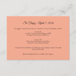 Cartão De Informações St. Tropez Destination Wedding 