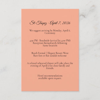 Cartão De Informações St. Tropez Destination Wedding  Enclosure Card