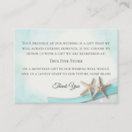 Cartão De Informações Starfish e Lace Vintage Beach Wishing well