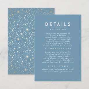 Cartão De Informações Starry Night Celestial Dusty Blue Casamento Detalh