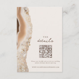 Cartão De Informações Stone Agate Marble Wedding