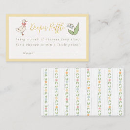 Cartão De Informações Storybook Garden Vintage Baby Shower Diaper Raffle