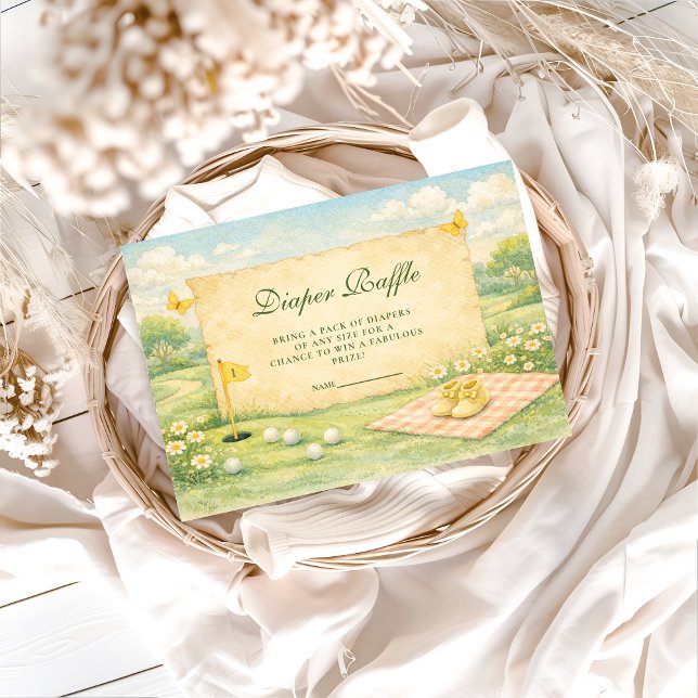 Cartão De Informações Storybook Golf Diapper Raffle (Criador carregado)