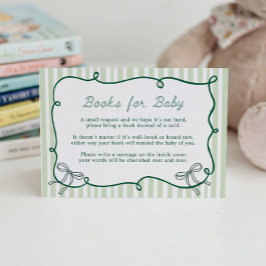 Cartão De Informações Storybook Green Books for Baby Cards 