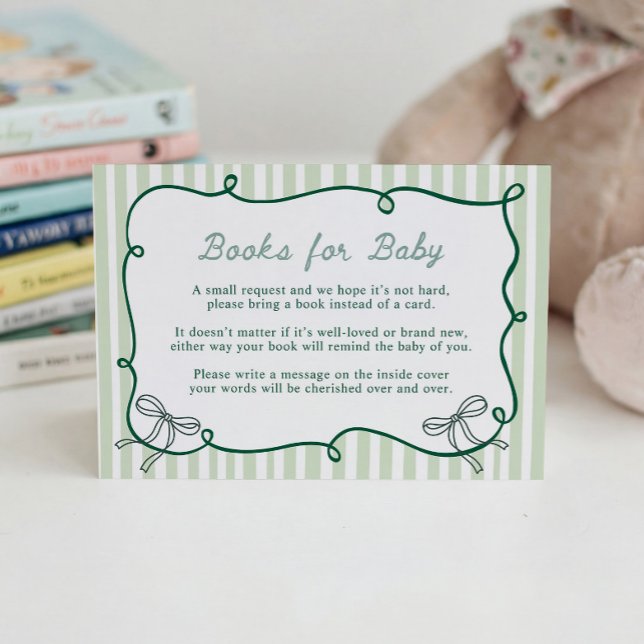 Cartão De Informações Storybook Green Books for Baby Cards  (Criador carregado)