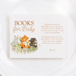 Cartão De Informações Storybook Woodland Fox Chá de fraldas Book Solicit