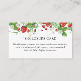 Cartão De Informações Strawberry Berry Sweet Chá de fraldas