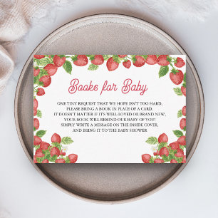 Cartão De Informações Strawberry Berry Sweet Chás de fraldas Livros para