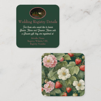 Cartão De Informações Strawberry e Cream Weds Registry