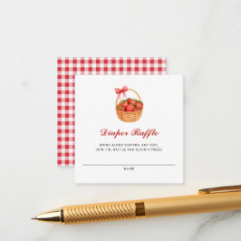 Cartão De Informações Strawberry Girl Baby Shower Diaper Raffle