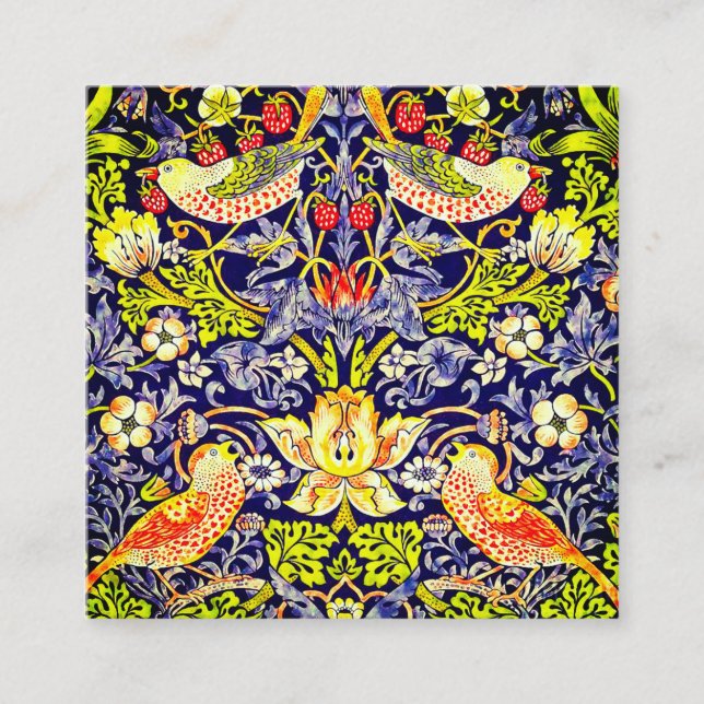 Cartão De Informações Strawberry Thef Birds William Morris (Frente)