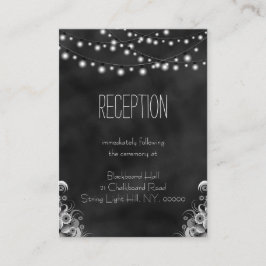 Cartão De Informações String acende o gabinete de recepção de quadro neg