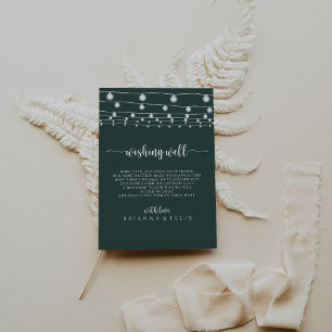 Cartão De Informações String Luz Verde Casamento Desejando Bem