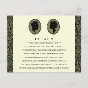 Cartão De Informações Sua Coleção de Casamentos de Arte Deco Silhouette