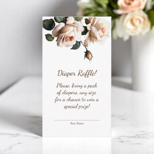 Cartão De Informações Suave Raffle de Fralda de Rosa de chá