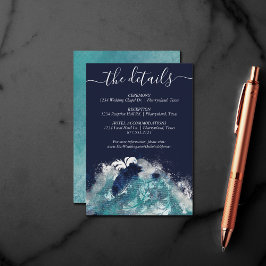 Cartão De Informações Sublimação de onda | Detalhes da Água Náutica Tida