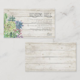 Cartão De Informações Succulents and Rustic Wood Wishing well V2 ID515