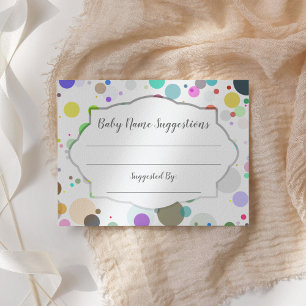 Cartão De Informações Sugestões de Nomes de Bebê Festa de Chá de Bebê Po