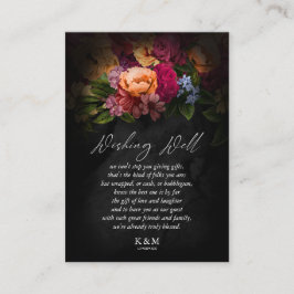 Cartão De Informações Sultry Nights Floral Wedding Wishing well V3 ID829