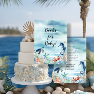 Cartão De Informações Summer Beach Sea Life Octopus Blue Books para bebê