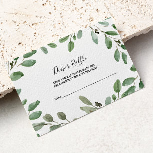 Cartão De Informações Summer Greenery Tropical Eucalyptus Fralda Raffle