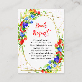 Cartão De Informações Summer Mixed Berries Baby Shower Book Request