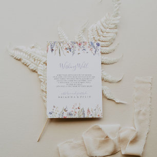 Cartão De Informações Summer Multicolor Wildflower Weding Wishing Good