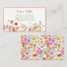 Summer Peach Floral Chá de fraldas Raffle