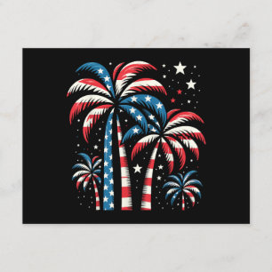 Cartão De Informações Summer USA Flag 4 de julho