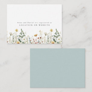 Cartão De Informações Summer Wildflower Field Wedding Registry
