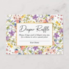 Cartão De Informações Summer Wildflower Meadow Fralda Raffle