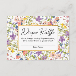 Cartão De Informações Summer Wildflower Meadow Fralda Raffle